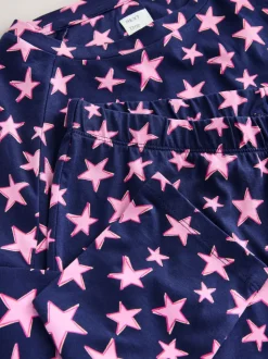Pyjama's|Loungewear|Next - Pyjama met lange mouwen Marineblauw met sterren