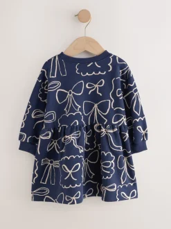 Jurken|Gebreide Kleding|Next Marineblauw met strikjes - Sweaterjurk (3 mnd-7 jr)