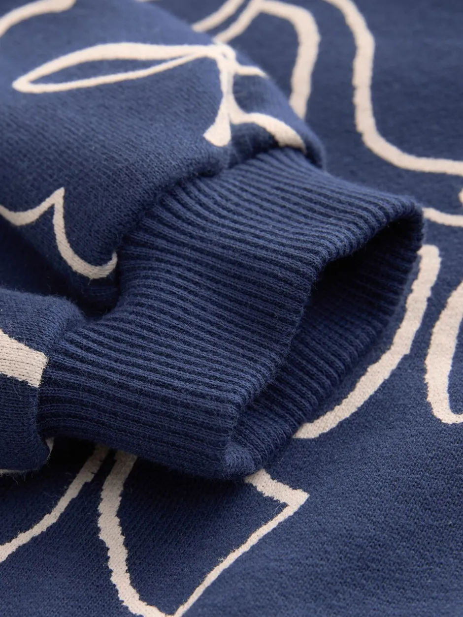 Jurken|Gebreide Kleding|Next Marineblauw met strikjes - Sweaterjurk (3 mnd-7 jr)