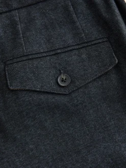 Formele Broek|Broeken En Chino's|Next - Regular Fit Smart Brushed Cotton Trousers Marineblauw met textuur