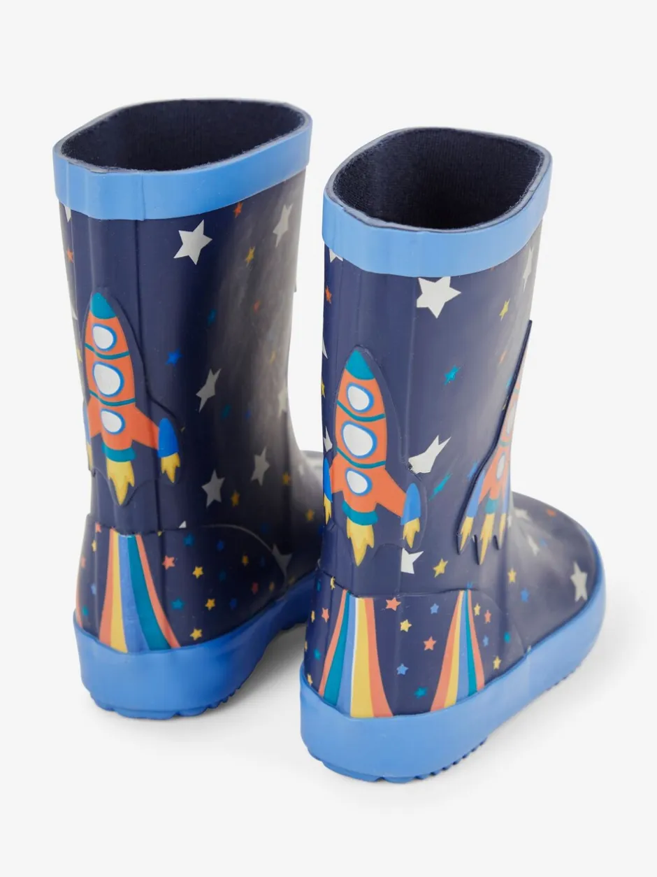Laarzen|Jojo Maman Bébé - Plain Wellies Marineblauw raket