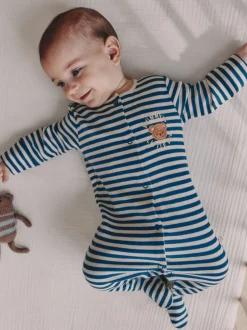 Babypakjes En Babypyjama's*Next - Baby Family-pyjama (0-2jr) Marineblauw streep Mummys Little Cub