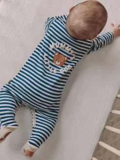 Babypakjes En Babypyjama's*Next - Baby Family-pyjama (0-2jr) Marineblauw streep Mummys Little Cub