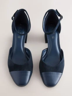Schoenen Met Hakken|Next - Toe Cap Block Heels Marineblauw suède