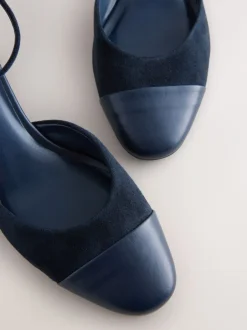 Schoenen Met Hakken|Next - Toe Cap Block Heels Marineblauw suède