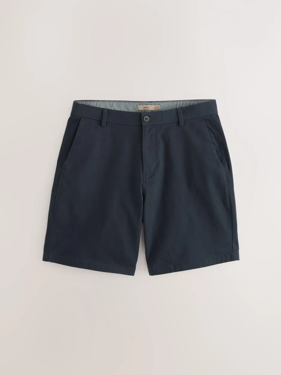 Shorts|Next - Ruimvallende pasvorm. - Set van 2 chinoshorts met stretch Marineblauw/antraciet
