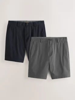 Shorts|Next - Slim Fit - Set van 2 chinoshorts met stretch Marineblauw/antraciet