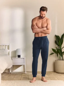Loungewear|Joggingbroeken*Next - Met boorden - Loopback Soft Touch Cuffed Joggers Marineblauw/blauw