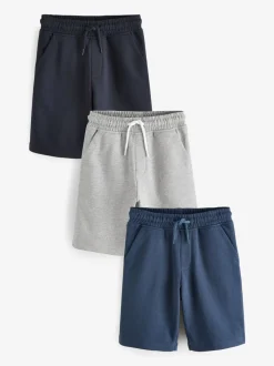 Shorts|Next Marineblauw/blauw/grijs - Verpakking van 3 basic shorts (3-16jr)
