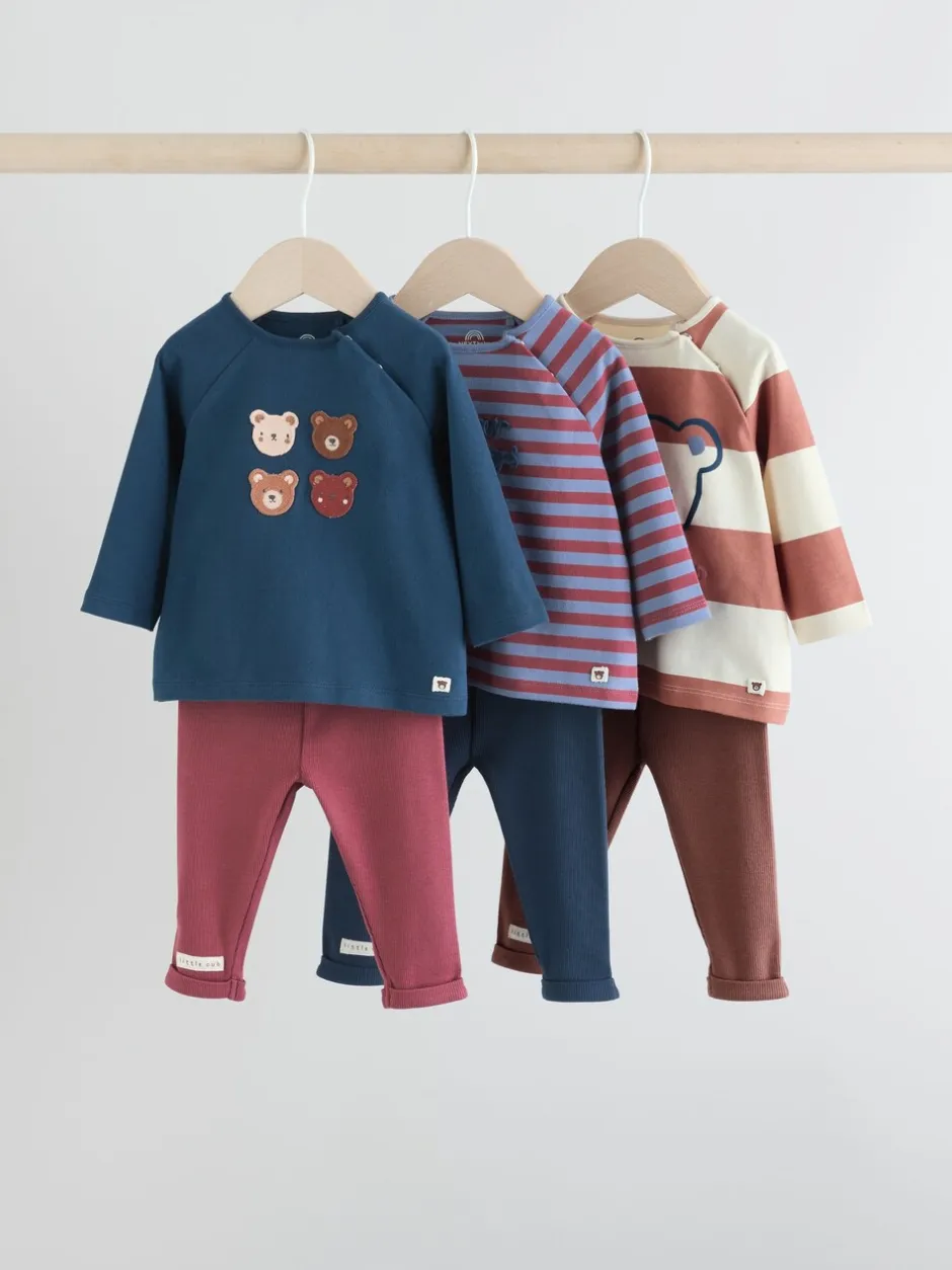 Tops|Sets En Combisets*Next Marineblauw/bruin met beer - Tops en Leggings 6 -delige babyset (0mnd-3jr)