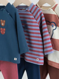 Tops|Sets En Combisets*Next Marineblauw/bruin met beer - Tops en Leggings 6 -delige babyset (0mnd-3jr)