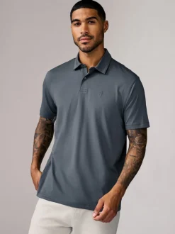 Poloshirts|T-Shirts En Hemden*Next Marineblauw/bruin/grijs/wit/saliegroen - Normale Pasvorm - Set van 5 jersey poloshirts met korte mouwen
