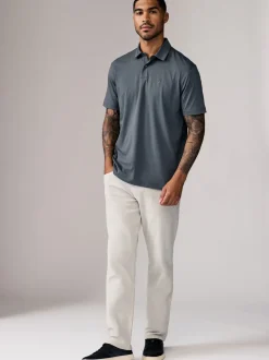 Poloshirts|T-Shirts En Hemden*Next Marineblauw/bruin/grijs/wit/saliegroen - Normale Pasvorm - Set van 5 jersey poloshirts met korte mouwen