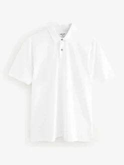 Poloshirts|T-Shirts En Hemden*Next Marineblauw/bruin/grijs/wit/saliegroen - Normale Pasvorm - Set van 5 jersey poloshirts met korte mouwen