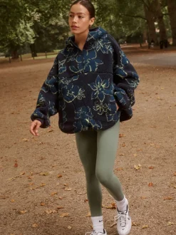 Hoody's En Sweatshirts|Next - Active jack met capuchon van borg Marineblauwe bloemenprint