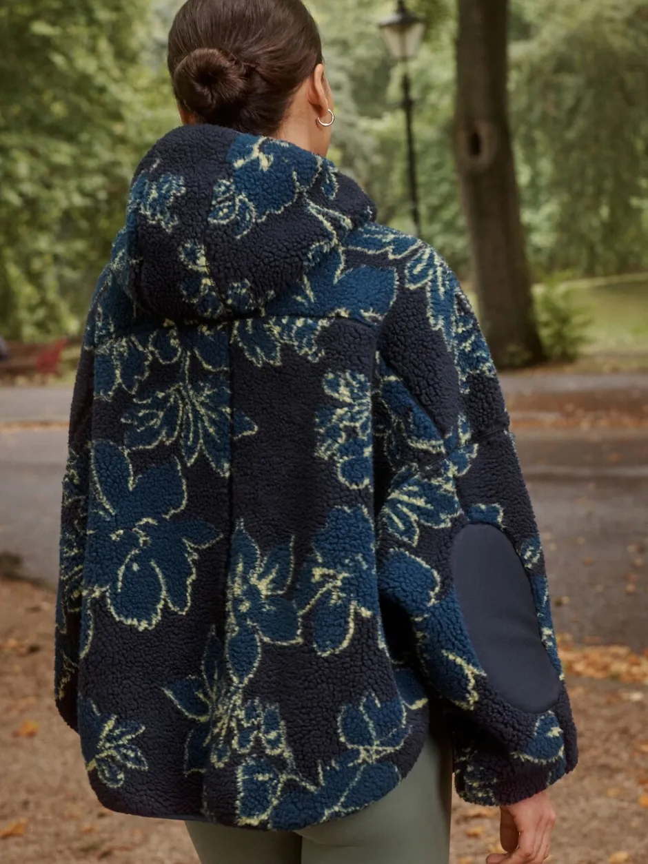 Hoody's En Sweatshirts|Next - Active jack met capuchon van borg Marineblauwe bloemenprint