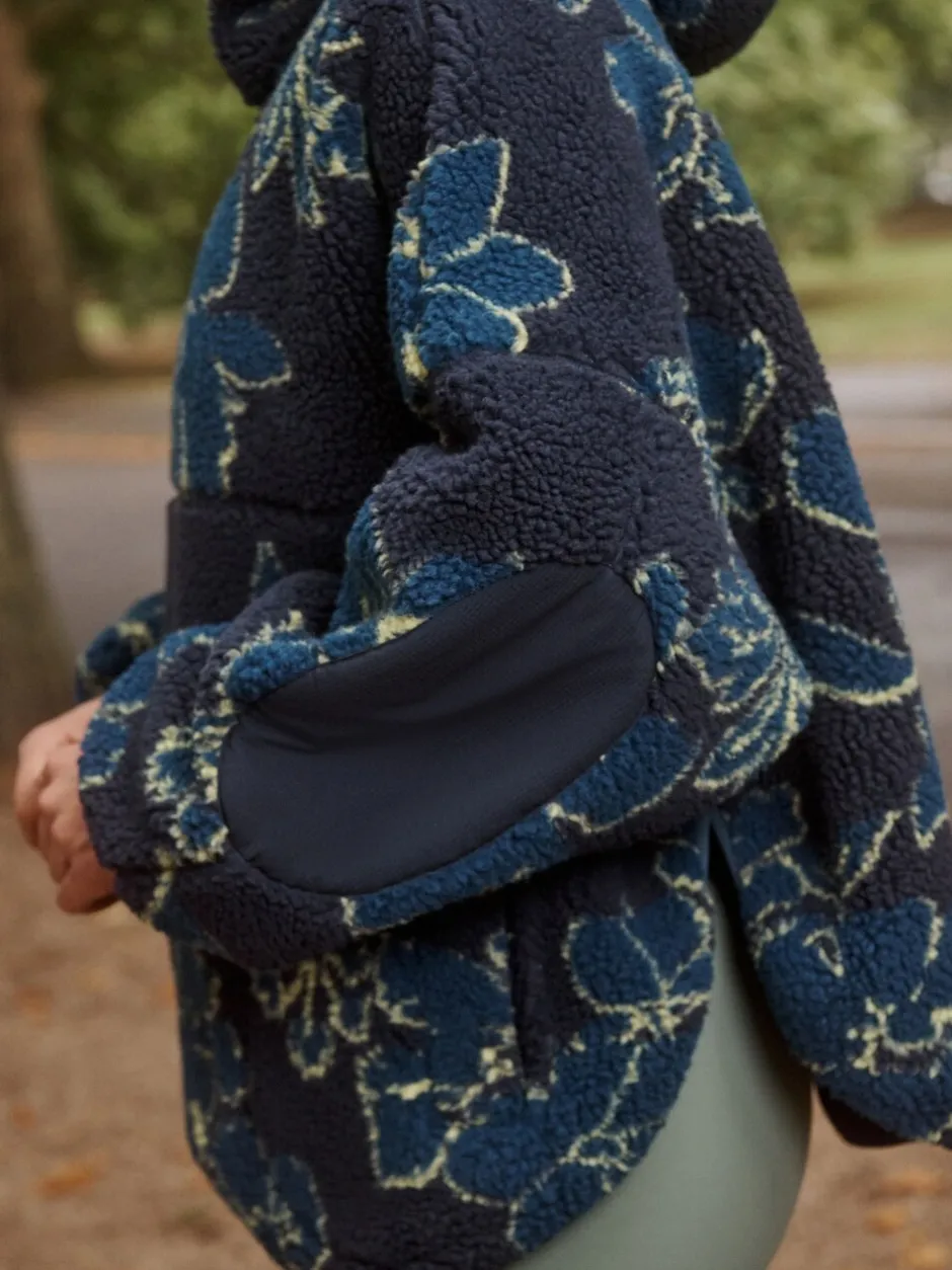 Hoody's En Sweatshirts|Next - Active jack met capuchon van borg Marineblauwe bloemenprint