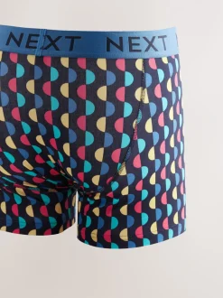 Ondergoed|Ondergoed*Next Marineblauwe kleur met opvallende stippen en strepen - Verpakking van 10 - Boxershorts met A-voorkant