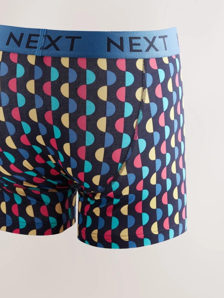 Ondergoed|Ondergoed*Next Marineblauwe kleur met opvallende stippen en strepen - Verpakking van 10 - Boxershorts met A-voorkant
