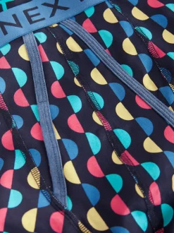 Ondergoed|Ondergoed*Next Marineblauwe kleur met opvallende stippen en strepen - Verpakking van 10 - Boxershorts met A-voorkant