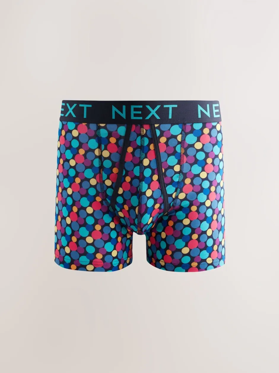 Ondergoed|Ondergoed*Next Marineblauwe kleur met opvallende stippen en strepen - Verpakking van 10 - Boxershorts met A-voorkant