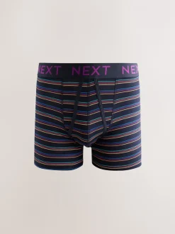 Ondergoed|Ondergoed*Next Marineblauwe kleur met opvallende stippen en strepen - Verpakking van 10 - Boxershorts met A-voorkant