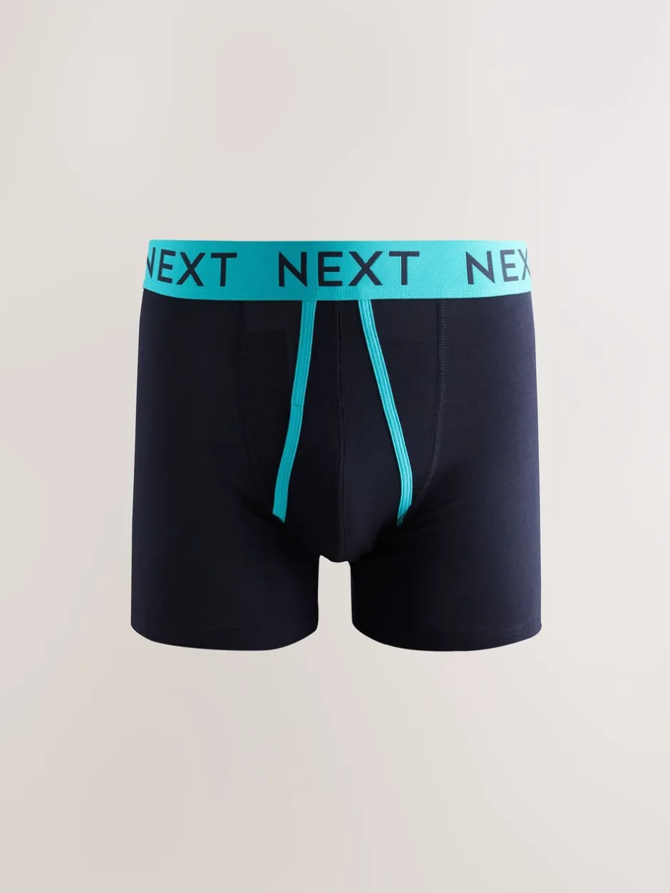 Ondergoed|Ondergoed*Next Marineblauwe kleur met opvallende stippen en strepen - Verpakking van 10 - Boxershorts met A-voorkant