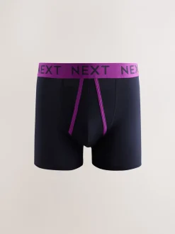 Ondergoed|Ondergoed*Next Marineblauwe kleur met opvallende stippen en strepen - Verpakking van 10 - Boxershorts met A-voorkant