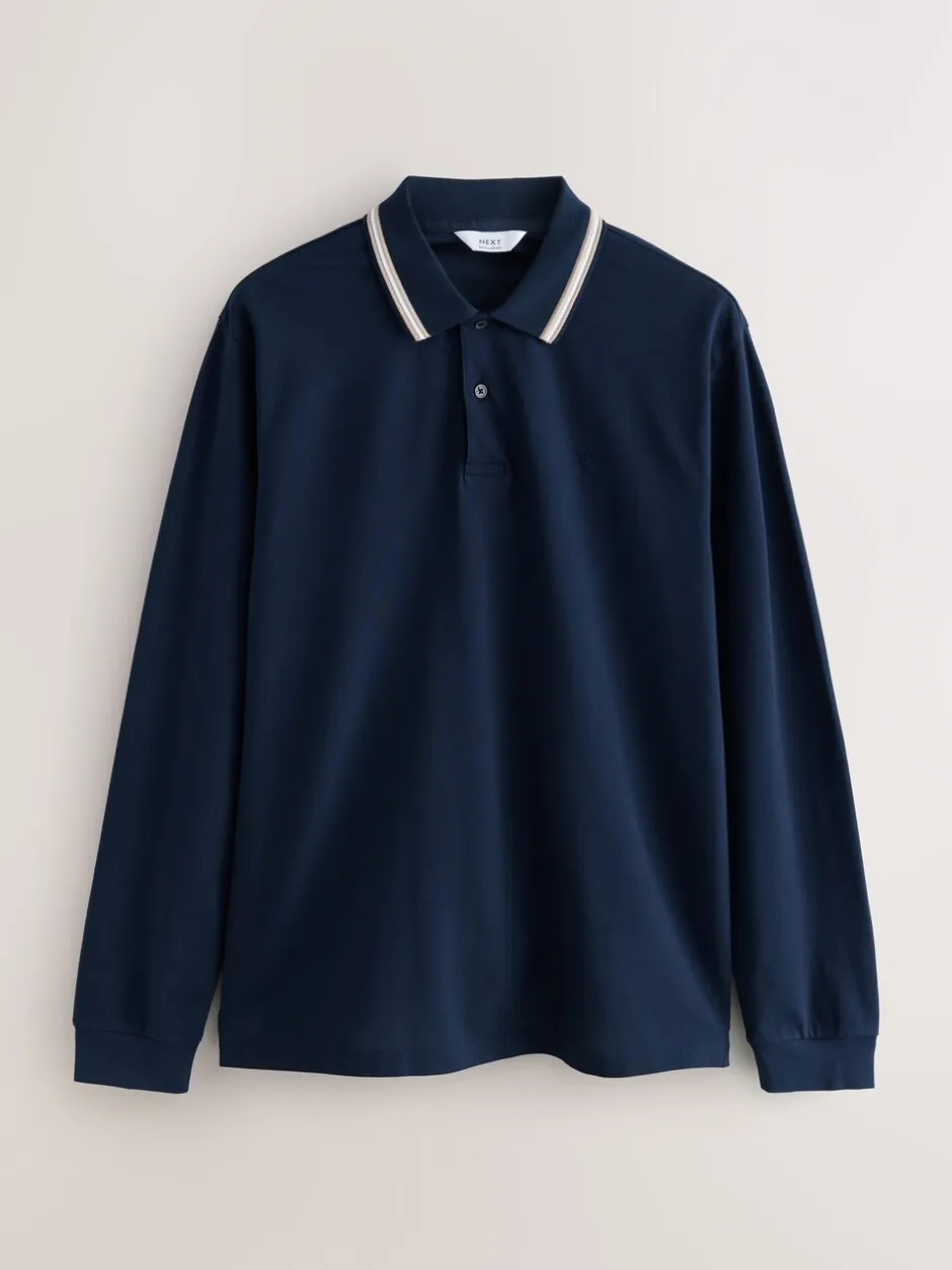 Poloshirts*Next - Poloshirt met contrasterende rand Marineblauwe Ottoman