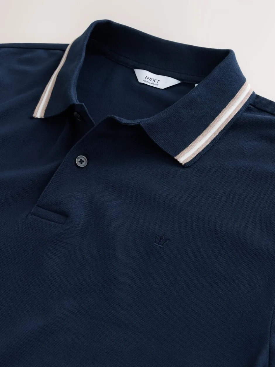 Poloshirts*Next - Poloshirt met contrasterende rand Marineblauwe Ottoman