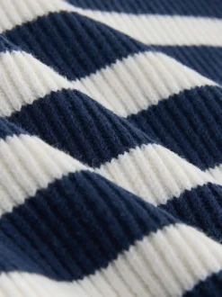 Truien En Breisels*Next - Gebreide trui met kwartrits (3mnd-7jr) Marineblauw/Ecru Strepen