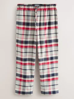 Pyjama's|Loungewear*Next Marineblauw/grijs - Geruite geweven pyjamaset met korte mouwen