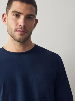 Pyjama's|Next Marineblauw/grijs - Jersey pyjamaset met lange mouwen