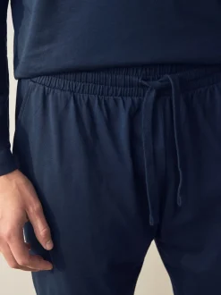 Pyjama's|Next Marineblauw/grijs - Jersey pyjamaset met lange mouwen
