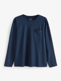 Pyjama's|Next Marineblauw/grijs - Jersey pyjamaset met lange mouwen