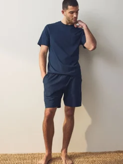 Pyjama's|Next Marineblauw/grijs - Korte jersey pyjama's verpakking van 2