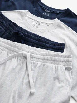 Pyjama's|Next Marineblauw/grijs - Korte jersey pyjama's verpakking van 2