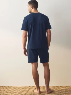 Pyjama's|Next Marineblauw/grijs - Korte jersey pyjama's verpakking van 2