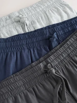 Pyjama's|Next - Set van 3 jersey pyjamashorts Marineblauw/grijs