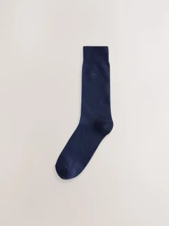 Sokken|Sokken*Next Marineblauw/grijs gemêleerd - 10 Paar fris blijvende sokken met borduursel