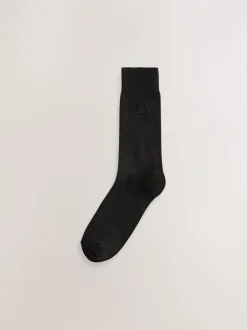 Sokken|Sokken*Next Marineblauw/grijs gemêleerd - 10 Paar fris blijvende sokken met borduursel