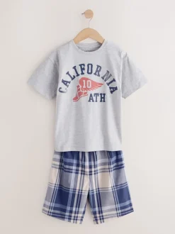 Pyjama's|Nachtkleding En Pyjama's|Next - Verpakking van 2 geweven geruite pyjama's (4 - 16 jr) Marineblauw/grijs varsity