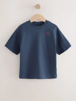 T-Shirts|Tops*Next - Short Sleeve Logo Chest Graphic T-Shirts 4 Pack (3-16yrs) Marineblauw/grijs/paarsrood