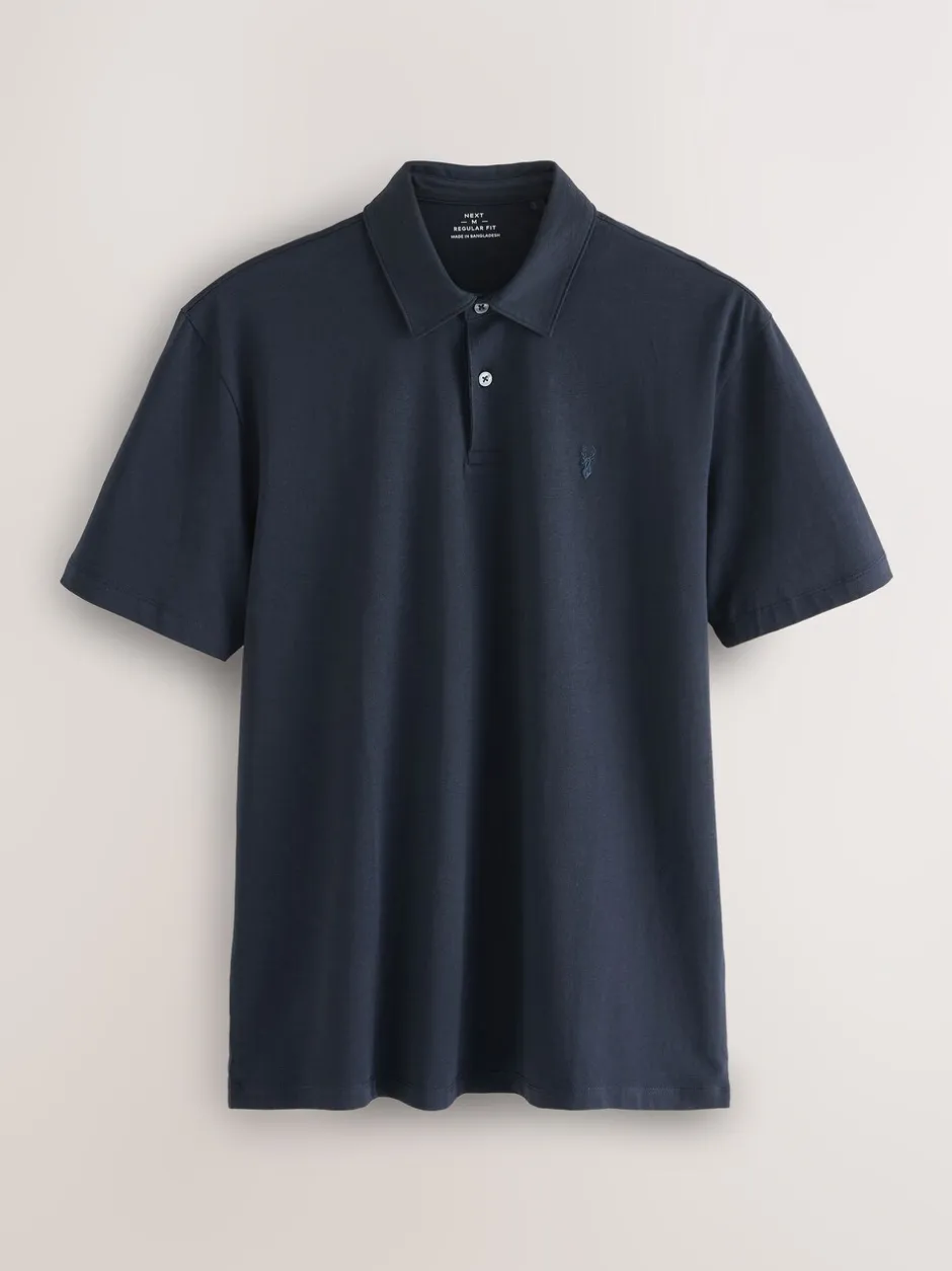 Poloshirts|Next Marineblauw/grijs/roze - Set van 3 jersey poloshirts met korte mouwen