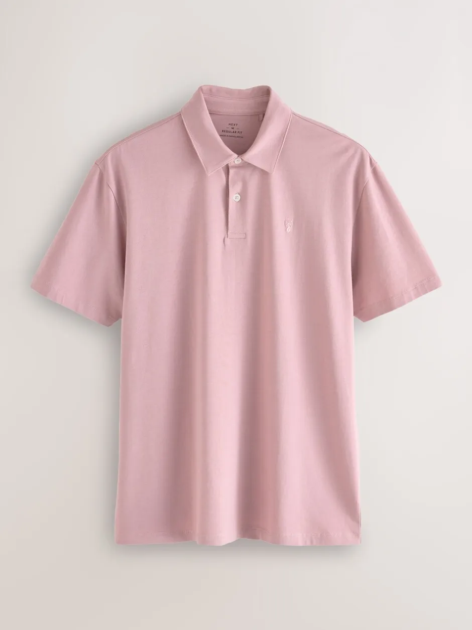 Poloshirts|Next Marineblauw/grijs/roze - Set van 3 jersey poloshirts met korte mouwen