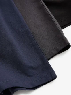 Shorts|Next - Loopback Soft Touch Shorts 3 Pack Marineblauw/grijs/zwart