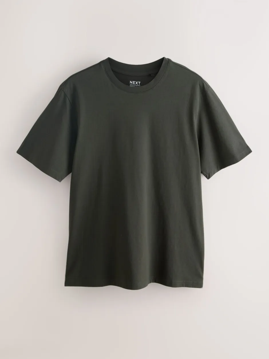 T-Shirts En Hemden|Next Marineblauw/Groen/Bordeaux Rood/Geel/Leigrijs/Blauw - Normale Pasvorm - Essential katoenen T-shirts verpakking van 6