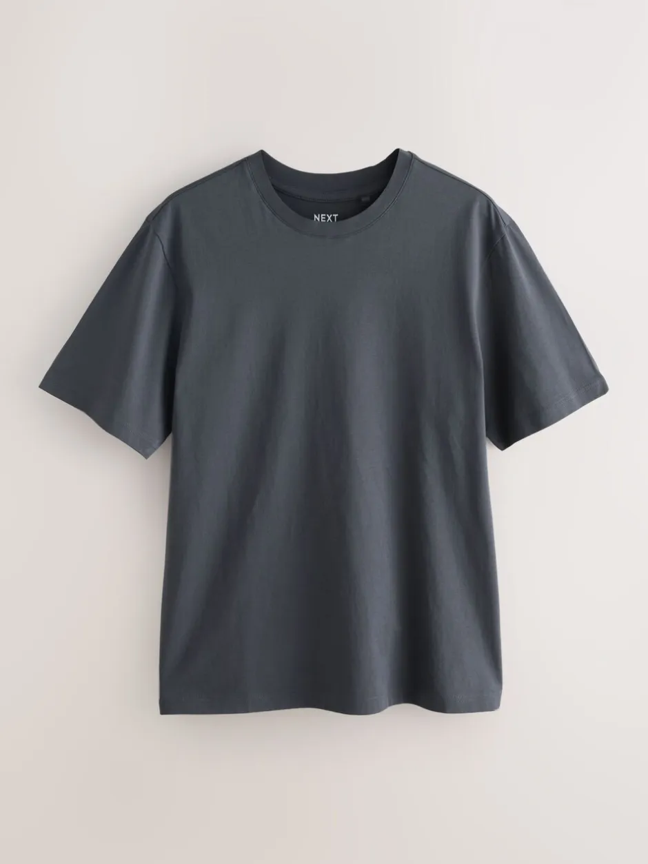 T-Shirts En Hemden|Next Marineblauw/Groen/Bordeaux Rood/Geel/Leigrijs/Blauw - Normale Pasvorm - Essential katoenen T-shirts verpakking van 6