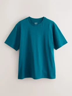 T-Shirts En Hemden|Next Marineblauw/Groen/Bordeaux Rood/Geel/Leigrijs/Blauw - Normale Pasvorm - Essential katoenen T-shirts verpakking van 6