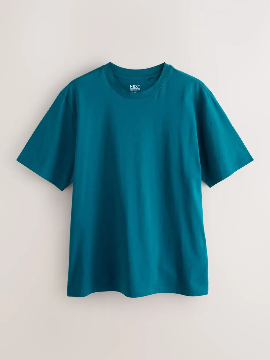 T-Shirts En Hemden|Next Marineblauw/Groen/Bordeaux Rood/Geel/Leigrijs/Blauw - Normale Pasvorm - Essential katoenen T-shirts verpakking van 6